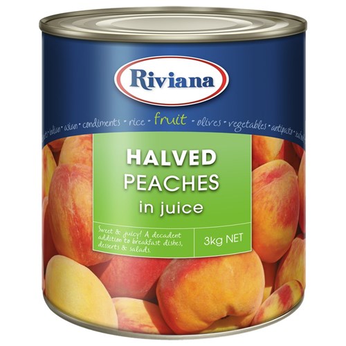 PEACH HALVES NATURAL JUICE 3KG(3) # 2423809 RIVIANA