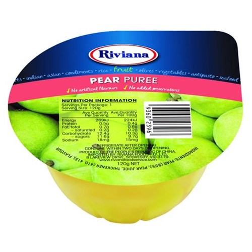 PUREE PEAR CUP PC (48 X 120GM) # 2426219 RIVIANA