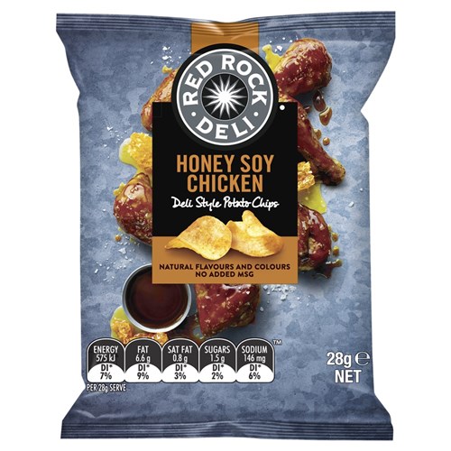 CHIPS HONEY SOY CHICKEN (21 X 28GM) # 320003401 RED ROCK DELI