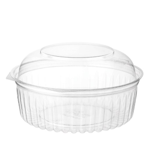 BOWL PLASTIC CLEAR ROUND 24OZ HINGED DOME LID  25S(6) # CA-6624DL MPM