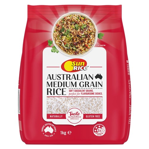 RICE CALROSE MEDIUM GRAIN 1KG(12) #5079 SUNRICE