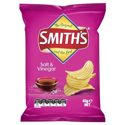 CHIPS SALT VINEGAR CRINKLE (36 X 45GM) SMITHS