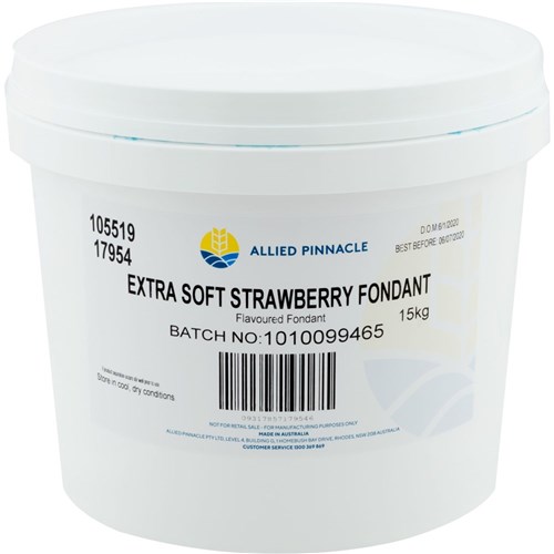 FONDANT STRAWBERRY SOFT 15KG # 105519 PINNACLE