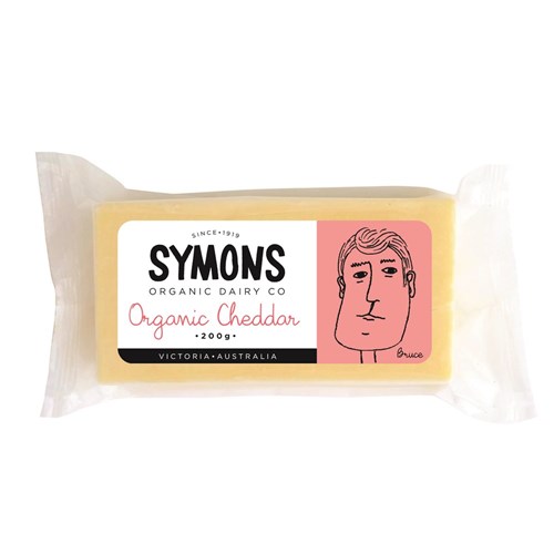 CHEESE CHEDDAR ORGANIC 200GM (12) # SOD001 SYMONS