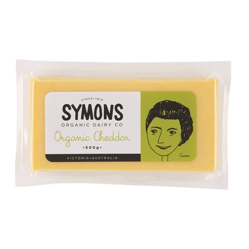 CHEESE CHEDDAR ORGANIC 500G (12) # SOD003 SYMONS