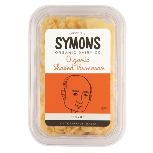 PARMESAN SHAVED ORGANIC 140G (6) # SOD005 SYMONS