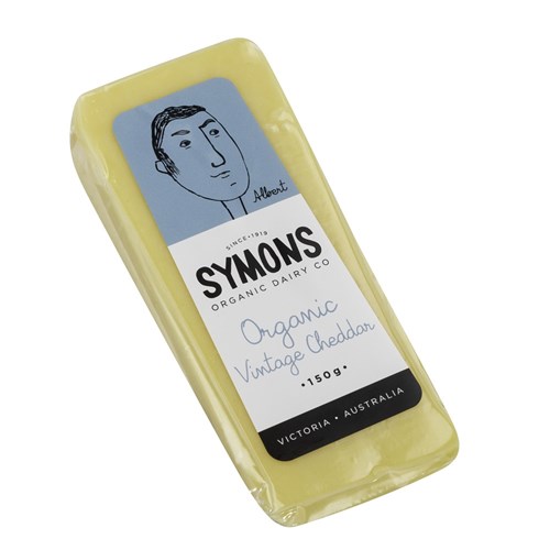 CHEESE CHEDDAR VINTAGE ORGANIC 140G (12) # SOD006 SYMONS