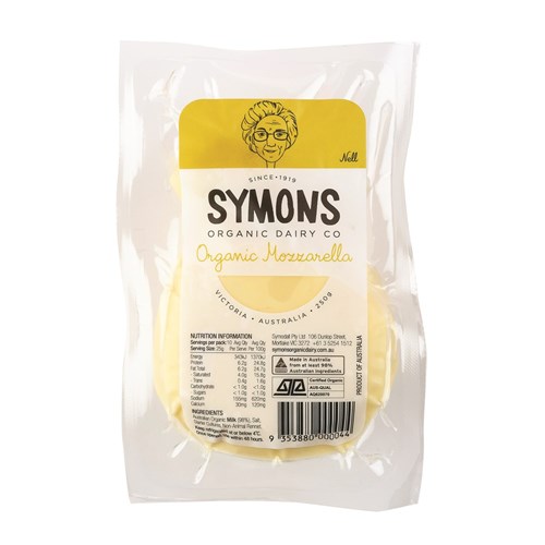 MOZZARELLAI ORGANIC 250G (12) # SOD016 SYMONS