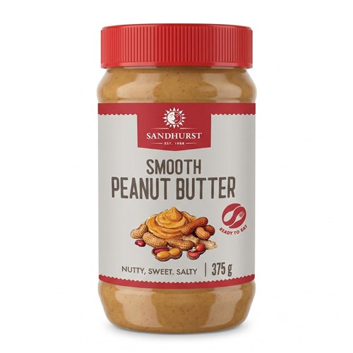 PEANUT BUTTER SMOOTH 375GM(12) # PBSMOO375 SANDHURST