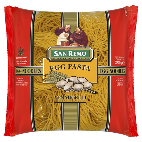 NOODLES VERMICELLI EGG #90 250GM(12) #01109007 SAN REMO