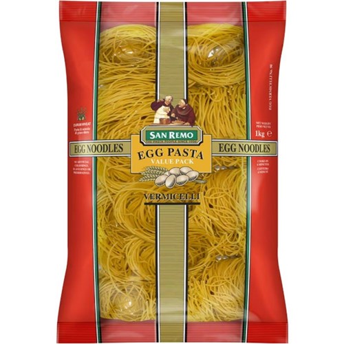 PASTA VERMICELLI EGG NOODLES NO 90 RED (5 X 1KG) # 1009038 SAN REMO