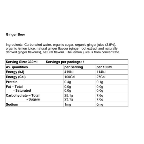 DRINK GINGER BEER (12 X 330ML) # MELSIMOSGB SIMPLE ORGAN SODA