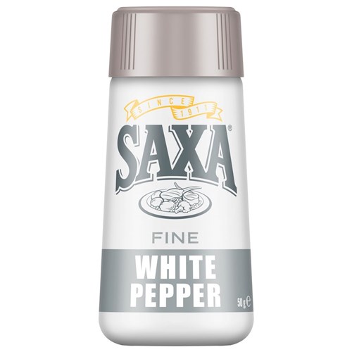 PEPPER WHITE GROUND SHAKER 50GM(6) # 539941 SAXA