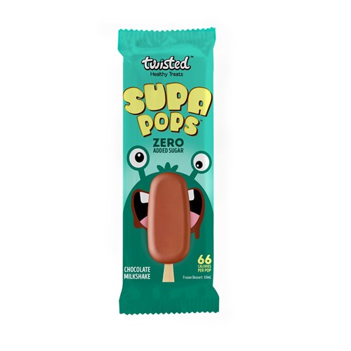 SUPA POPS CHOCOLATE MILKSHAKE (36 X 63ML) # SP36001 TWISTED