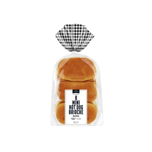 BREAD BUN BRIOCHE MINI HOT DOG (9 X 6S) 54S # 4111301 TOSCANO