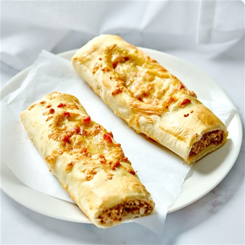SAUSAGE ROLL CHEESE & BACON 40S # 33320 THOMPSONS PIES
