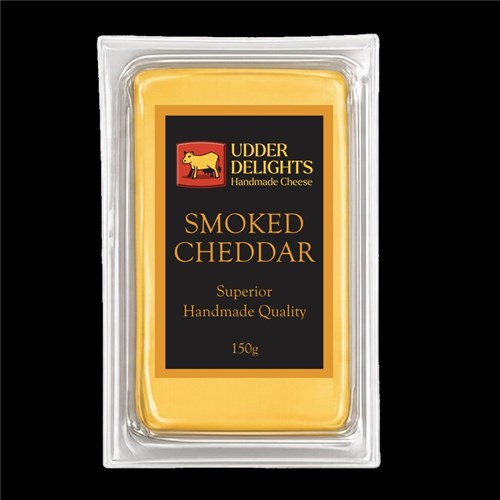 CHEESE SMOKED CHEDDAR 150GM(8) # UDSC150g x 8 UDDER DELIGHTS