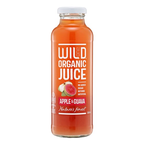 JUICE ORGANIC APPLE & GUAVA (12 X 360ML) # W1JOJAG360 WILD ONE