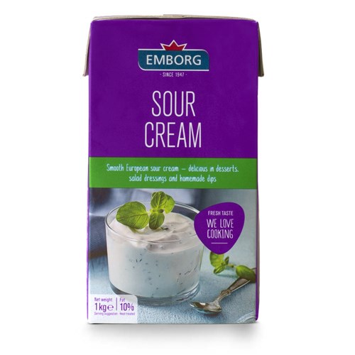 CREAM SOUR 10% UHT 1LT(12) # EMSOUR01 EMBORG